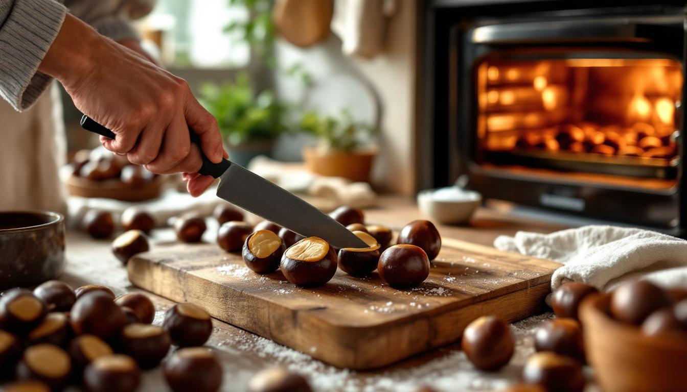 scopri il segreto per arrostire le castagne al forno senza spaccature e ottenere un risultato perfetto, croccante fuori e morbido dentro.